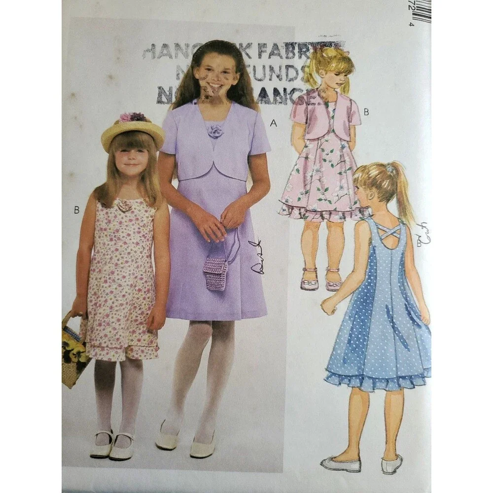 Vintage McCalls 2097 Girls Dress & Jacket Sewing Pattern Size 4-5-6 UNCUT Craft